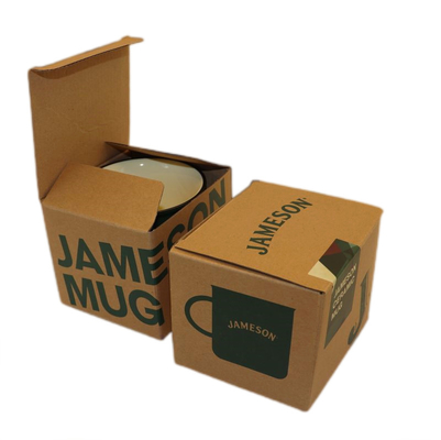 Eco-friendly , Recycable Kraft F Flute Corrugated Packaging Box , Mug Cup Box For Retail Sales