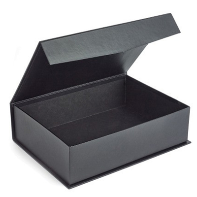 Luxury Rigid Paper Gift Box , black foldable box  1200 greyboard wrap black or brown papers