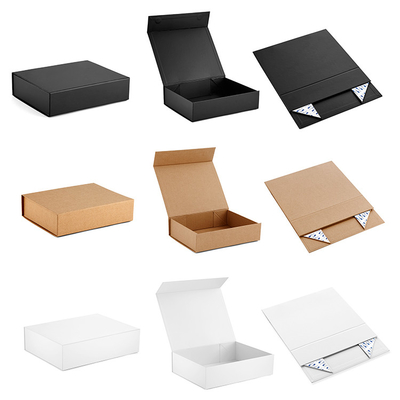 Luxury Rigid Paper Gift Box , black foldable box  1200 greyboard wrap black or brown papers