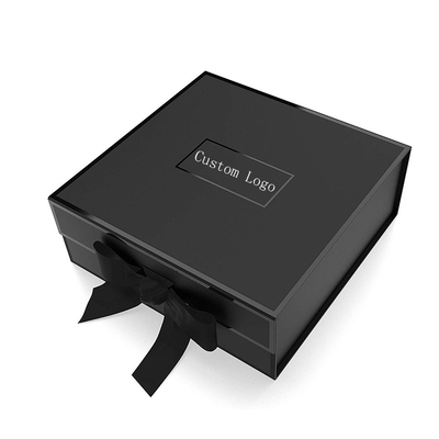 Hộp quà tặng giấy cứng sang trọng, hộp màu đen có thể gập lại 1200 bìa xám bọc giấy màu đen hoặc nâu